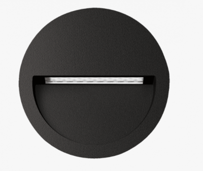 ZAC BLACK 12/24V 5W 3CCT ROUND RECESSED WALL LIGHT IP65